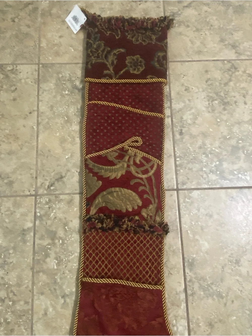 Vintage C&F Enterprise 36”H Victorian Christmas 4 Pocket Velvet Stocking New